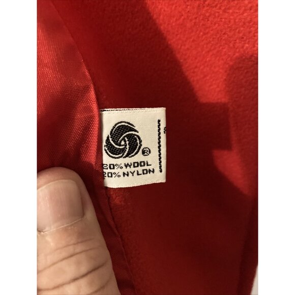 Saxton Hall 80/20 Wool Blend Pea Coat Red - Picture 4 of 8